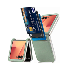 Galaxy Z Flip 7 Genuine Leather Case - GREEN (Only Ground Shipping)