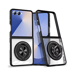 Skin Feel Transparent Case with Kickstand (BLACK) for Galaxy Z Flip 8 (Only Ground Shipping)