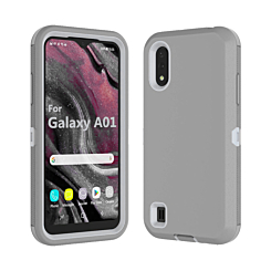 Heavy Duty Case for Galaxy A01 (DARK GRAY & WHITE) (Only Ground Shipping)