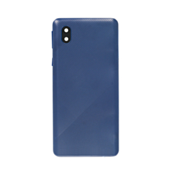 Back Glass with Camera Lens and Adhesive for Galaxy A01 Core (A013 / 2020) (NO LOGO) (BLUE)