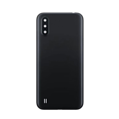 Back Glass with Camera Lens and Adhesive for Galaxy A01 (A015 / 2020) (NO LOGO) (BLACK)