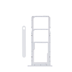 Stock up on the white Dual Sim Card Tray for Galaxy A02S A025 2020 or A03 A035 2021.