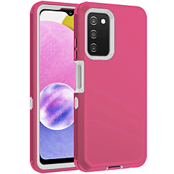 Heavy Duty Case for Galaxy A03S (HOTPINK & WHITE) (Only Ground Shipping)