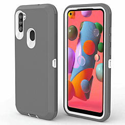 Heavy Duty Case for Galaxy A11 (DARK GRAY & WHITE) (Only Ground Shipping)