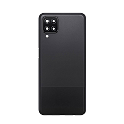 Back Glass with Camera Lens and Adhesive for Galaxy A12 (A125 / 2020) (NO LOGO) (BLACK)
