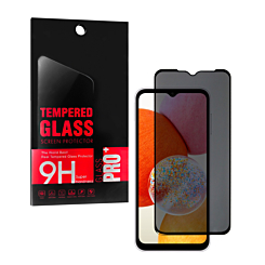Order the Privacy Tempered Glass for the Galaxy A14 4G model A145P or A145R from 2023 with a 2.5D design and one piece included.
