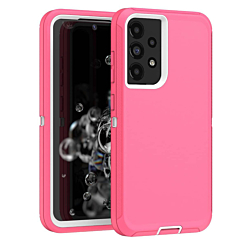 Heavy Duty Case for Galaxy A72 5G (LIGHT PINK & WHITE) (Only Ground Shipping)