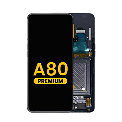 Grab wholesale deals on the premium Phantom Black OLED assembly with frame for the Galaxy A80 2019 model A805.