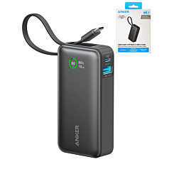 Anker Nano Power Bank with Built-In USB-C Cable (10000 mAh / 30W) (BLACK) (Only Ground Shipping)