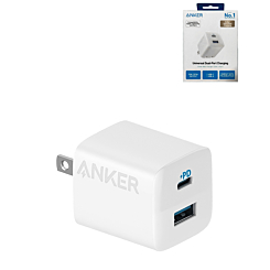 Anker Powerport 323 Dual Port Wall Adapter USB C+A (32W) (WHITE) (Only Ground Shipping)