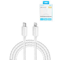 Anker 322 Braided USB-C To Lightning WHITE (10ft) (30W) (Only Ground Shipping)