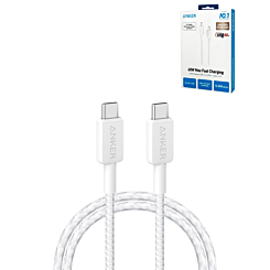 Anker 322 USB C-C Braided Charging Cable (WHITE) (6ft) (60W) (Only Ground Shipping)