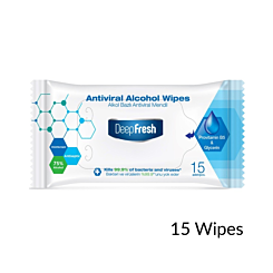 Antiviral u Alcohol Small Wipes (15 Wipes) (24 Pack) (ONLY GROUND SHIPPING)