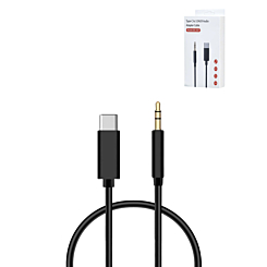 USB C-AUX Headphone Jack Cable (BLACK) (3ft) (Only Ground Shipping)