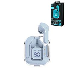 Mini Clear Sport Earbuds - LIGHT BLUE (Only Ground Shipping)