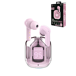 Mini Clear Sport Earbuds - ROSE PINK (Only Ground Shipping)