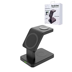 Brookstone (3in1) MagSafe Wireless Charging Station (15W) - BLACK (Only Ground Shipping)