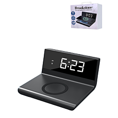 Brookstone Alarm Clock Wireless Charging (BLACK) (Only Ground Shipping)