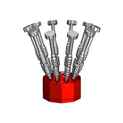 BEST 10S Ten Holes Aluminum 360 Rotating Magnetic Screwdriver Storage Rack (RED)