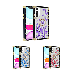 Butterfly Design Square Case with Ring for Galaxy S25 Plus (Only Ground Shipping)