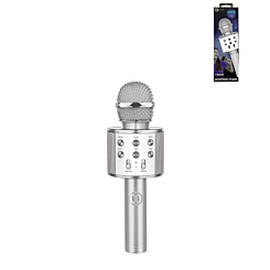 Light Up Karaoke Microphone Speaker - SILVER (Only Ground Shipping)