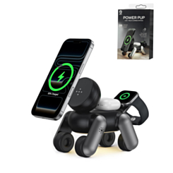 4-in-1 Dog Wireless Charger Stand & Touch Nightlight (15W) (BLACK) (Only Ground Shipping)