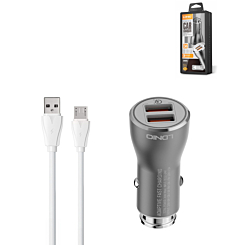 LDNIO C407Q QC3.0 Dual USB-A Car Charger with USB A-M Cable (3ft) (30W) (Only Ground Shipping)