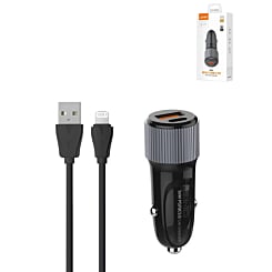 LDNIO C510Q PD QC3.0 Dual USB A+C Car Charger with USB A-L Non-MFI Cable (3ft) (36W) (Only Ground Shipping)