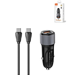 LDNIO C510Q PD QC3.0 Dual USB A+C Car Charger with USB C-C Cable (3ft) (36W) (Only Ground Shipping)