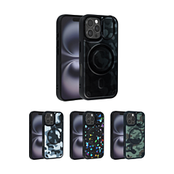 Camo Design Thin Magnetic Case with Camera Stand Kickstand for iPhone 16 Pro (Only Ground Shipping)