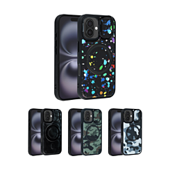 Camo Design Thin Magnetic Case with Camera Stand Kickstand for iPhone 16 (Only Ground Shipping)