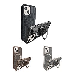 Carbon Fiber Magnetic Kickstand Case for iPhone 13 / 14 (Only Ground Shipping)