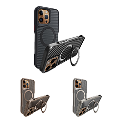 Carbon Fiber Magnetic Kickstand Case for iPhone 14 Pro Max (Only Ground Shipping)