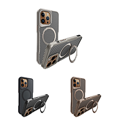 Carbon Fiber Magnetic Kickstand Case for iPhone 15 Pro (Only Ground Shipping)