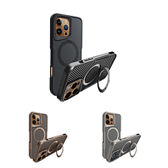 Carbon Fiber Magnetic Kickstand Case for iPhone 16 Pro Max (Only Ground Shipping)