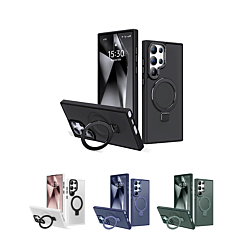 Carbon Wireless Charging Case with Ring Stand for Galaxy S25 Ultra (Only Ground Shipping)