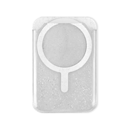 Clear Glitter Design Magnetic Card Holder (CLEAR) (Only Ground Shipping)