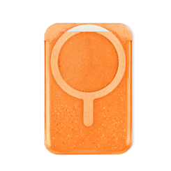 Clear Glitter Design Magnetic Card Holder (ORANGE) (Only Ground Shipping)