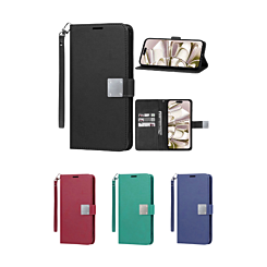Elegant Leather Wallet Case with Wristlet Strap for Galaxy S25E (Only Ground Shipping)
