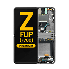OLED Assembly with Frame for Galaxy Z Flip 4G F700 2020 (MIRROR BLACK) (Premium)