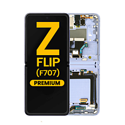 OLED Assembly with Frame for Galaxy Z Flip 5G F707 2020 (MIRROR PURPLE) (Premium)