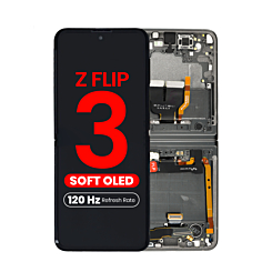 OLED Assembly with Frame for Galaxy Z Flip 3 F711 (BLACK) (US & International) (Aftermarket Pro OLED / 120HZ)