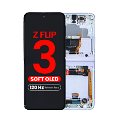 OLED Assembly with Frame for Galaxy Z Flip 3 F711 (LAVENDER) (US & International) (Aftermarket Pro OLED / 120HZ)