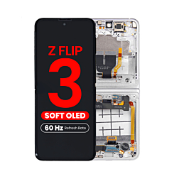 OLED Assembly with Frame for Galaxy Z Flip 3 F711 (CREAM) (US & International) (Aftermarket OLED / 60HZ)