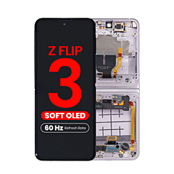 OLED Assembly with Frame for Galaxy Z Flip 3 F711 (LAVENDER) (US & International) (Aftermarket OLED / 60HZ)