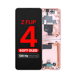 OLED Assembly with Frame for Galaxy Z Flip 4 F721 (PINK GOLD) (US & International) (Aftermarket Pro OLED / 120HZ)