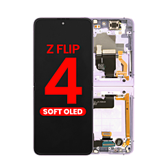 OLED Assembly with Frame for Galaxy Z Flip 4 F721 (VIOLET) (US & International) (Aftermarket OLED)