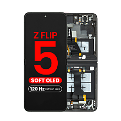 OLED Assembly with Frame for Galaxy Z Flip 5 F731 (GRAPHITE) (US & International) (Aftermarket Pro OLED / 120HZ)