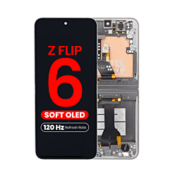 OLED Assembly with Frame for Galaxy Z Flip 6 F741 (SILVER) (US & International) (Aftermarket Pro OLED / 120HZ)