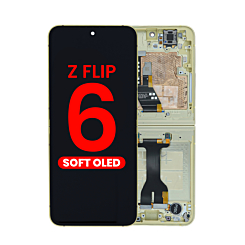OLED Assembly with Frame for Galaxy Z Flip 6 F741 (YELLOW) (US & International) (Aftermarket OLED)